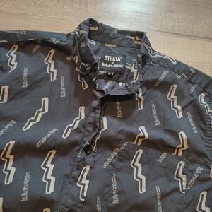 Strata x Lollapalooza Button Up Shirt ALL Over Print Short Sleeve Medium